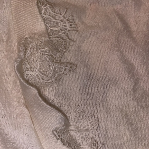 IRO Ivory white Distressed Boho Lace Sweater M - Picture 6 of 7